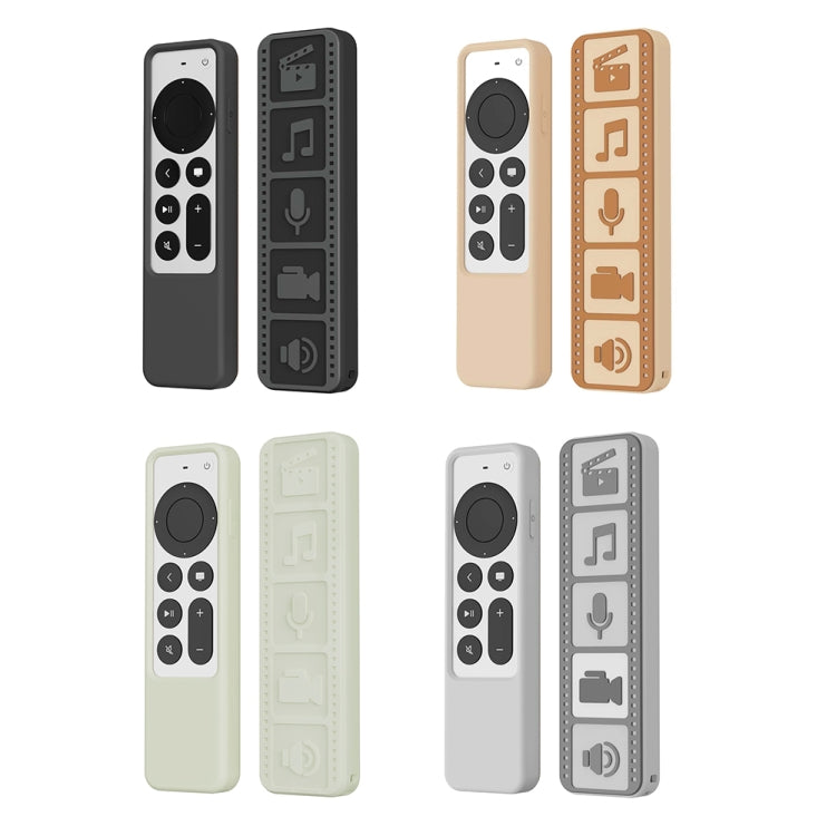 Silicone Remote Controller Waterproof Anti-Slip Protective Cover For Apple TV 4K 2021, (Luminous Color), (Brown), (Black), (Gray White)