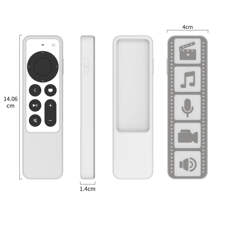 Silicone Remote Controller Waterproof Anti-Slip Protective Cover For Apple TV 4K 2021, (Luminous Color), (Brown), (Black), (Gray White)