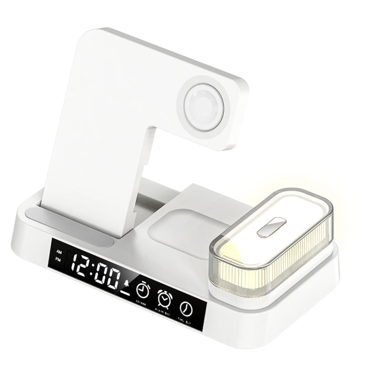 A37 30W 3-in-1 Wireless Charging Phone Stand with RGB Night Light & Alarm Clock Function, A37 30W Black, A37 30W White