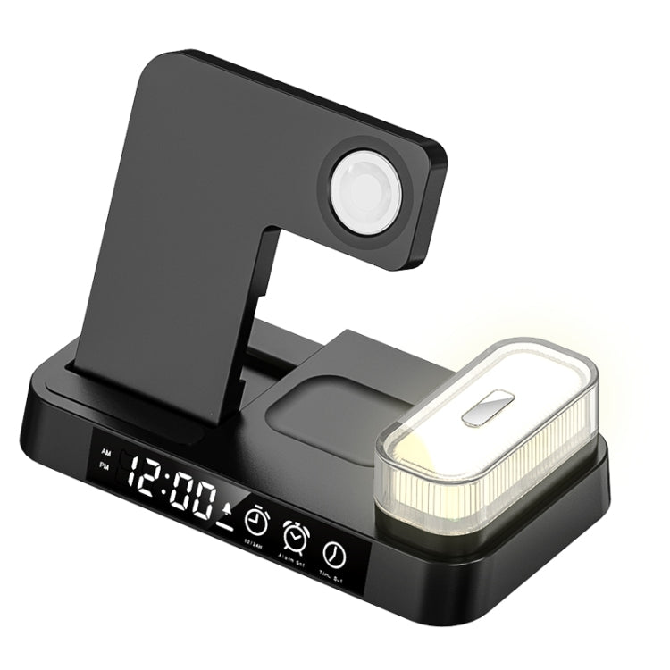 A37 30W 3-in-1 Wireless Charging Phone Stand with RGB Night Light & Alarm Clock Function, A37 30W Black, A37 30W White