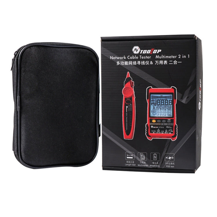 Rechargeable Adjustable Network Cable Tester Wire Tracker POE Cable Tester, ET618 (Red)