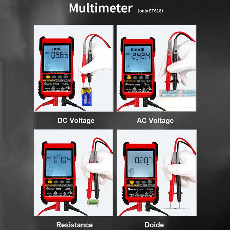 Rechargeable Adjustable Network Cable Tester Wire Tracker POE Cable Tester, ET618 (Red)