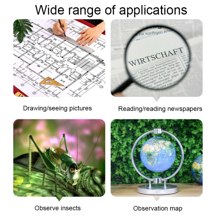 Glasses-Type Painting and Reading Magnifying Glass with 2LED Lights, 19156-3C, 19156-3A