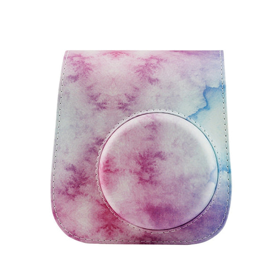 For Instax Mini11 / 9 / 8 PU Cortex Retro Camera Bag Protective Cover, Blue Pink Color, Fantastic Cloud
