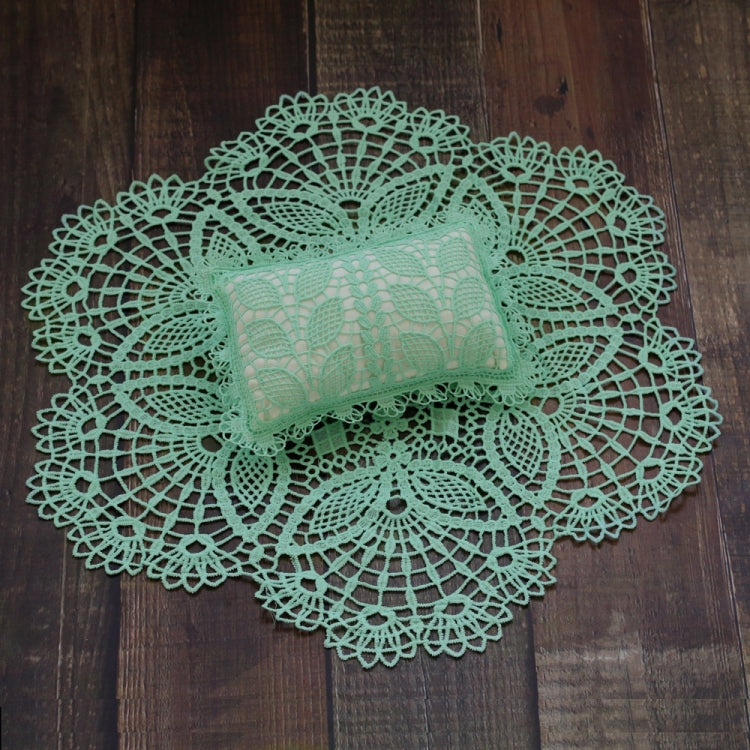 Hollow Lace Round Blanket + Pillow Suit Baby Photography Props, Blanket Suit(Light Blue), Blanket Suit(Light Green), Blanket Suit(Khaki), Blanket Suit(Beige), Blanket Suit(White), Blanket Suit(Pink)