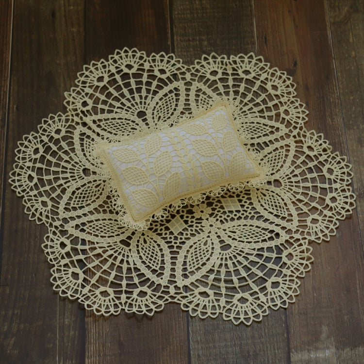 Hollow Lace Round Blanket + Pillow Suit Baby Photography Props, Blanket Suit(Light Blue), Blanket Suit(Light Green), Blanket Suit(Khaki), Blanket Suit(Beige), Blanket Suit(White), Blanket Suit(Pink)