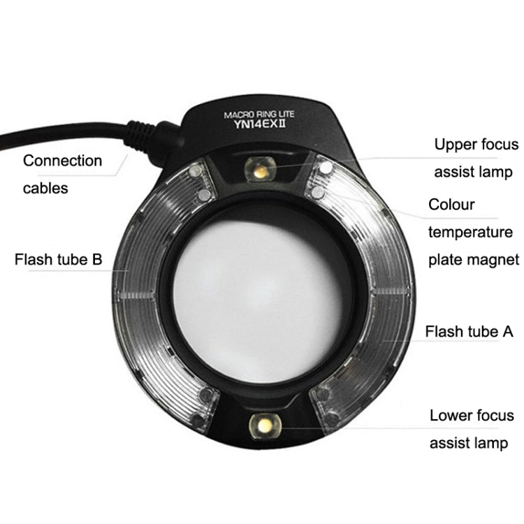 For Canon TTL Oral Insect Insect Teeth Ring Light YONGNUO YN-14EX II Macro Ring Flash Speedlite, YN-14EX II