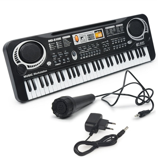 MQ6106 61-Keys Multifunctional Electronic Organ Children Toy with Microphone, Spec:, EU Plug