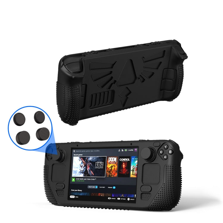 For Steam Deck V V4-1 Silicone Non-slip Protective Case for Pocket Consoles with Holder Function, V4-1(Red), V4-1(Green), V4-1(Blue), V4-1Black)