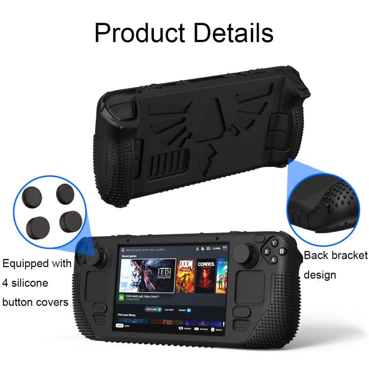 For Steam Deck V V4-1 Silicone Non-slip Protective Case for Pocket Consoles with Holder Function, V4-1(Red), V4-1(Green), V4-1(Blue), V4-1Black)