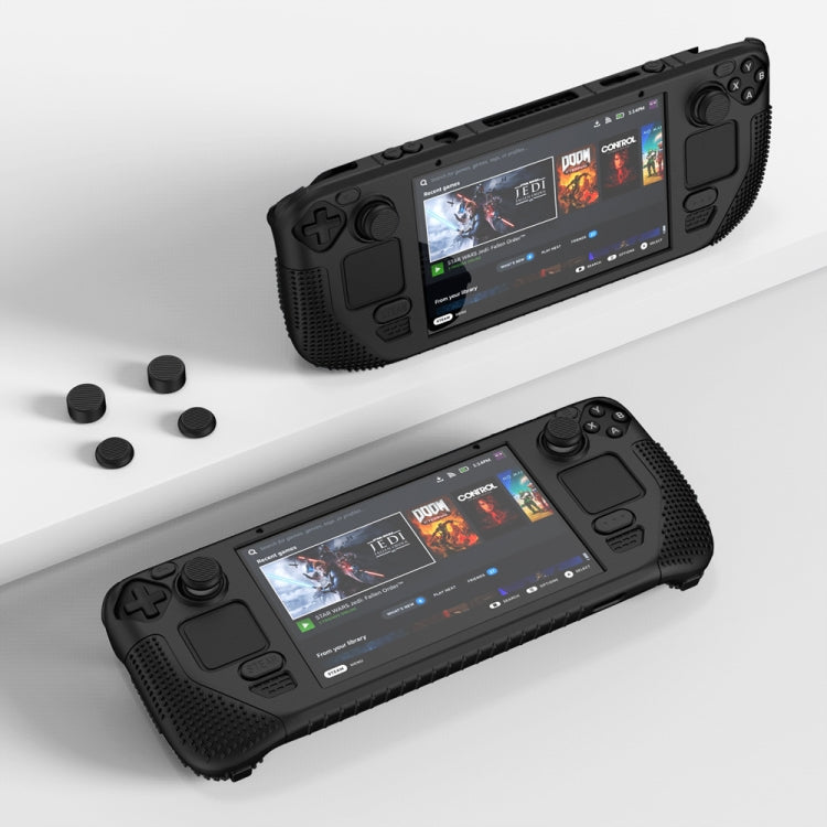 For Steam Deck V V4-1 Silicone Non-slip Protective Case for Pocket Consoles with Holder Function, V4-1(Red), V4-1(Green), V4-1(Blue), V4-1Black)