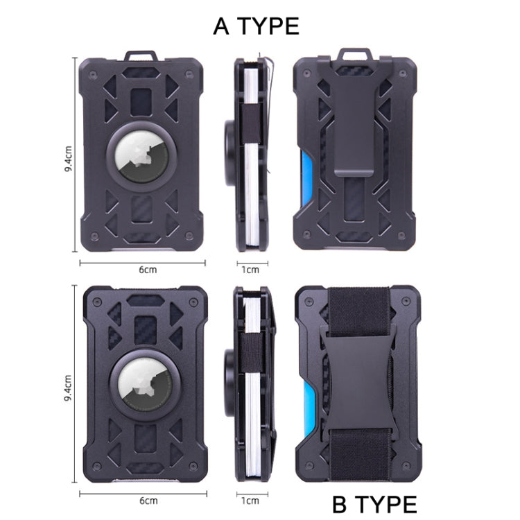 For AirTag 2nd Gen / AirTag 1st Gen Card Holder Metal Anti-Theft RFID Wallet, ak-4 B Blue, ak-4 B Gray, ak-4 A Black, ak-4 A Blue, ak-4 A  Silver, ak-4 A  Gray, ak-4 B  Black, ak-4 B Silver