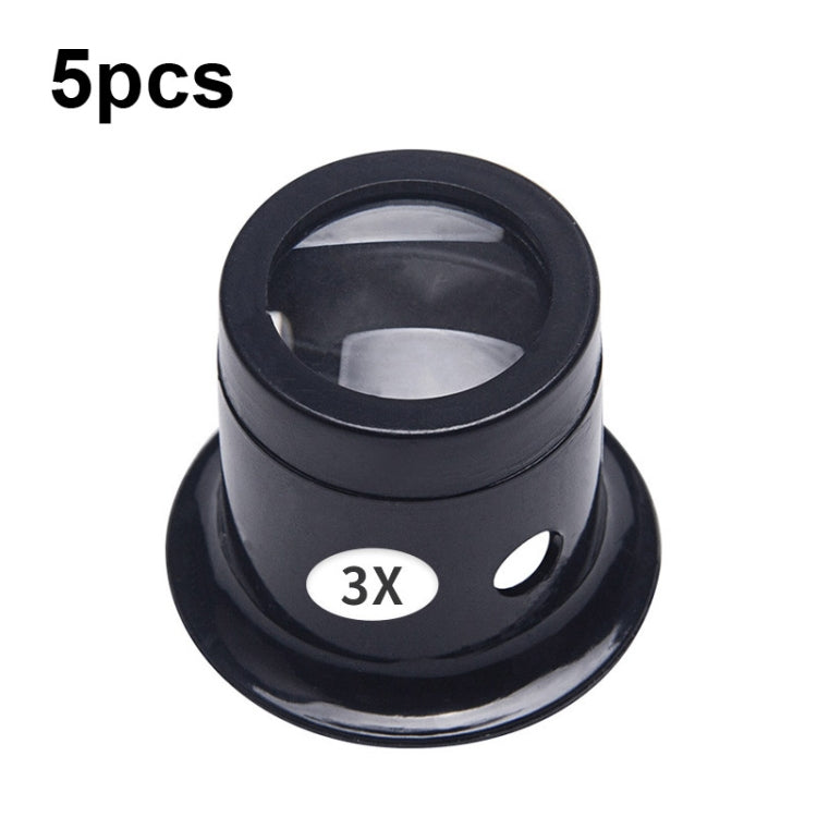 5pcs Eyepiece Magnifier Glass Lens Eyepiece Type Repair Magnifier, Times:, 5pcs 3X, 5pcs 5X, 5pcs 10X, 5pcs 15X, 5pcs 20X