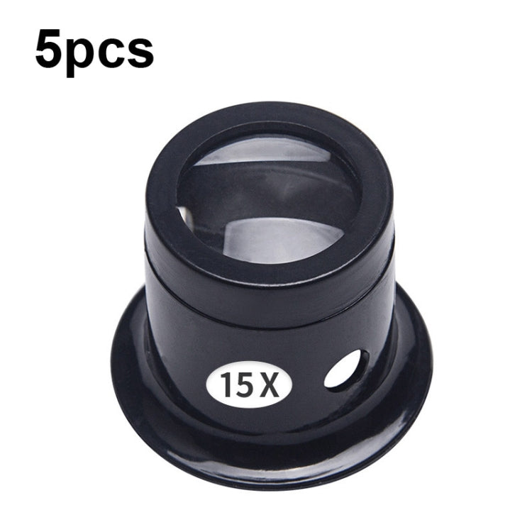 5pcs Eyepiece Magnifier Glass Lens Eyepiece Type Repair Magnifier, Times:, 5pcs 3X, 5pcs 5X, 5pcs 10X, 5pcs 15X, 5pcs 20X