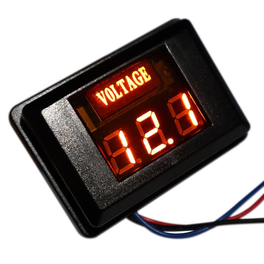 DES-2 Car Battery Voltage Meter DC LED Digital Display 12V Motorcycle RV Yacht Voltage Meter Detector, DES-2 Voltage Meter Orange