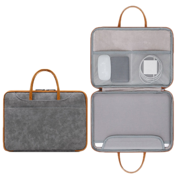 Baona Leather Fully Open Portable Waterproof Computer Bag, 13/13.3 inches, 14 inches, 15/15.6/16 inches