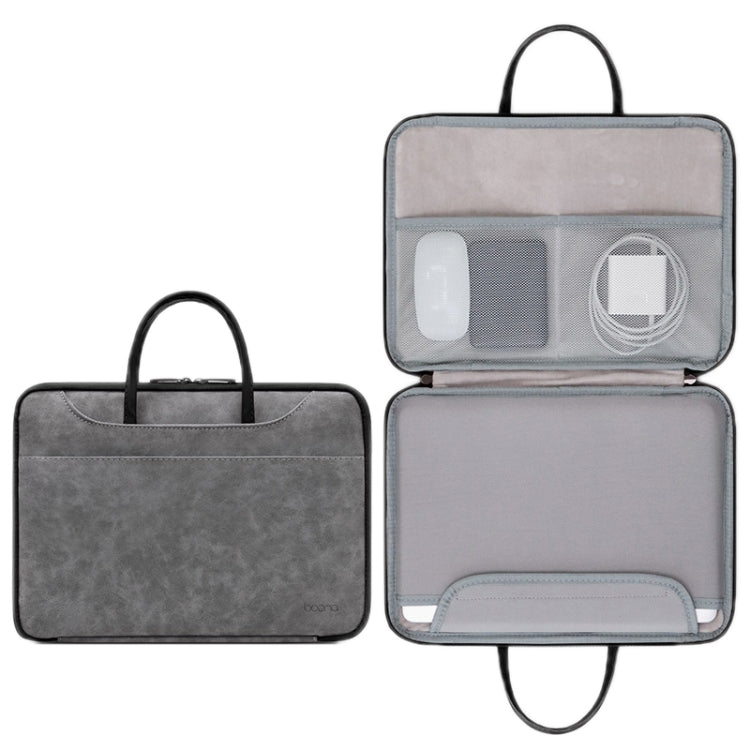 Baona Leather Fully Open Portable Waterproof Computer Bag, 13/13.3 inches, 14 inches, 15/15.6/16 inches