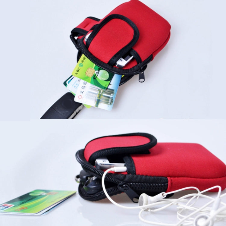 S210 Neoprene Arm Bag Outdoor Sports Mobile Phone Bag Coin Purse, 10x17cm (Red), 10x17cm (Green), 10x17cm (Navy Blue), 10x17cm (Black), 10x17cm (Orange)