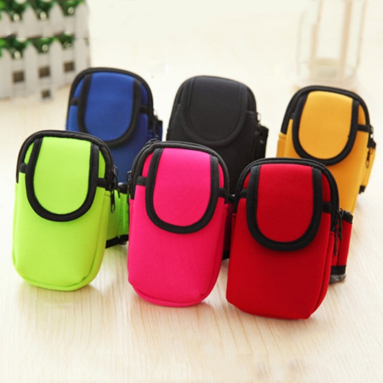 S210 Neoprene Arm Bag Outdoor Sports Mobile Phone Bag Coin Purse, 10x17cm (Red), 10x17cm (Green), 10x17cm (Navy Blue), 10x17cm (Black), 10x17cm (Orange)