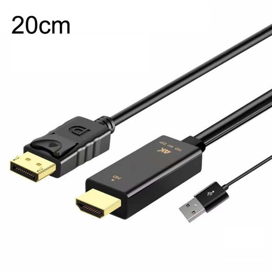 4K 60Hz HDMI To DP Adapter With Power Supply HD Converter, H146 25cm, H147 180cm