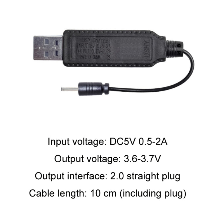 3.7V 2.0 Straight Header Lithium Battery Charging Cable With Reverse Polarity Protection
