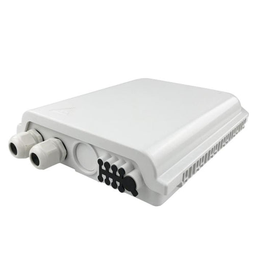 8-Core Outdoor-Rated Fiber Optic Splitter Box ABS Indoor/Outdoor Wall-Mounted Pole Fiber Optic Enclosure