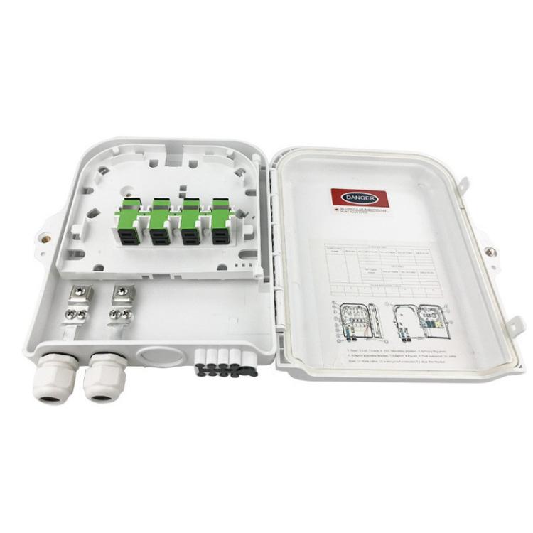 8-Core Outdoor-Rated Fiber Optic Splitter Box ABS Indoor/Outdoor Wall-Mounted Pole Fiber Optic Enclosure