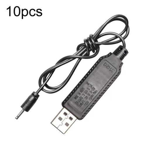 10pcs 3.7V IC Circuit Protection Lithium Battery USB Straight Head Charging Cable, 2.0mm, 3.5mm, 5.5mm
