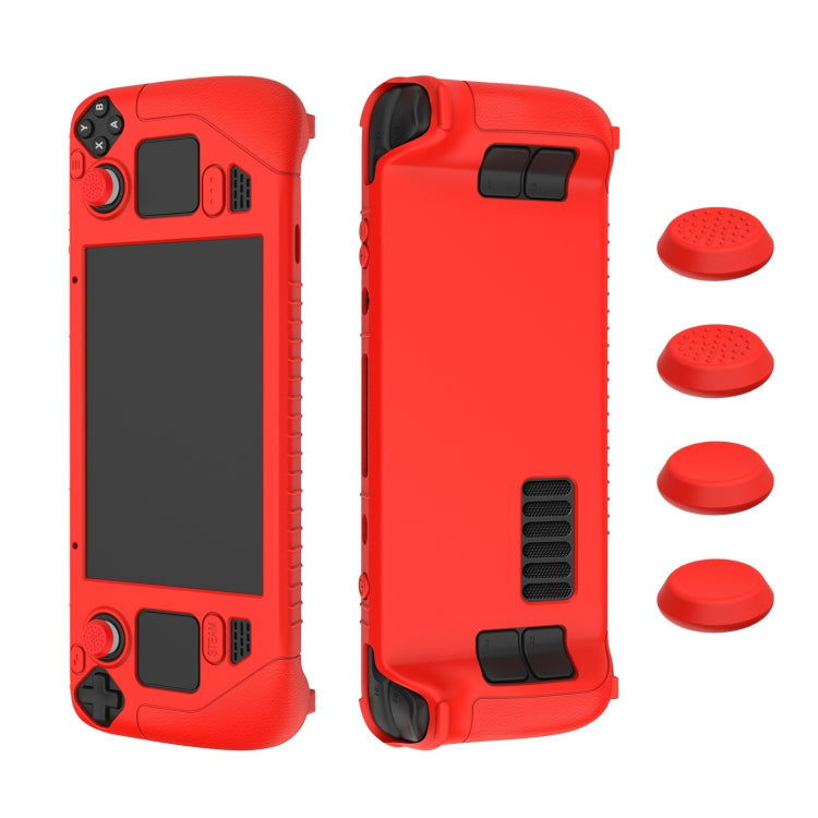 For Steam Deck Game Controller Soft Silicone Protective Cover Case With 4pcs Key Cap, SD001 (Luminous Blue), SD001 (Luminous Green), SD001 (Black), SD001 (Red)