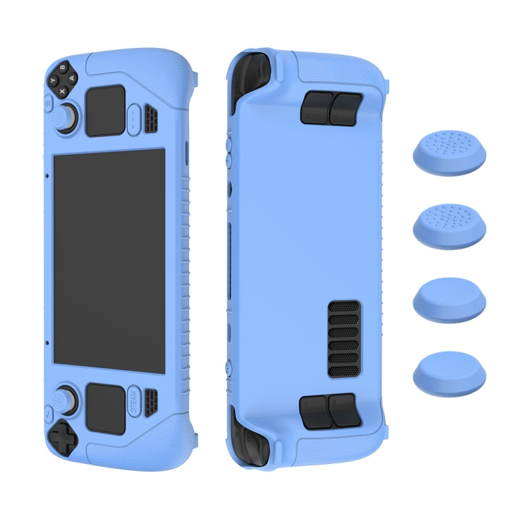 For Steam Deck Game Controller Soft Silicone Protective Cover Case With 4pcs Key Cap, SD001 (Luminous Blue), SD001 (Luminous Green), SD001 (Black), SD001 (Red)