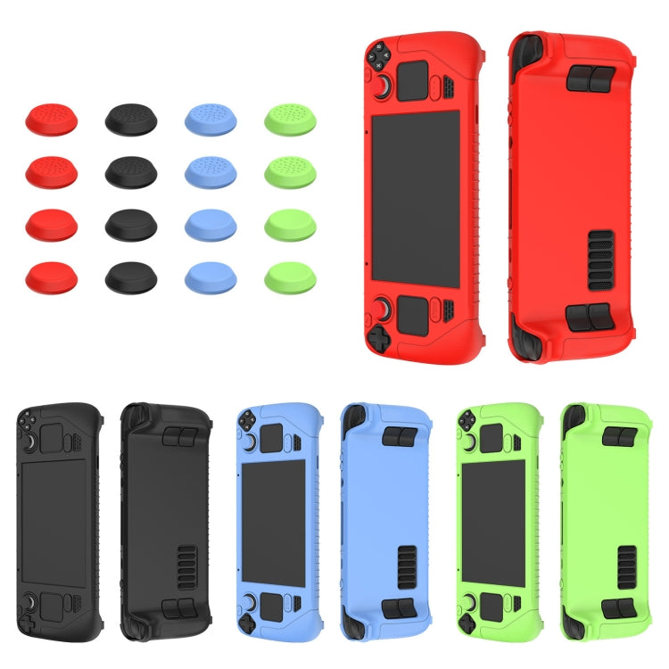For Steam Deck Game Controller Soft Silicone Protective Cover Case With 4pcs Key Cap, SD001 (Luminous Blue), SD001 (Luminous Green), SD001 (Black), SD001 (Red)