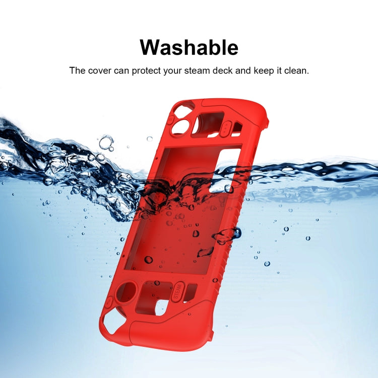 For Steam Deck Game Controller Soft Silicone Protective Cover Case With 4pcs Key Cap, SD001 (Luminous Blue), SD001 (Luminous Green), SD001 (Black), SD001 (Red)