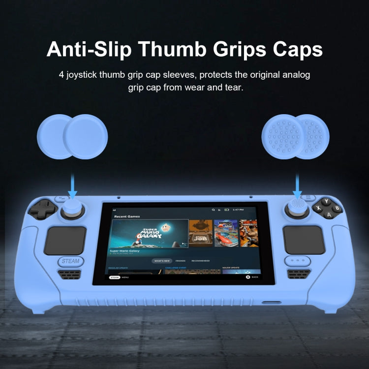 For Steam Deck Game Controller Soft Silicone Protective Cover Case With 4pcs Key Cap, SD001 (Luminous Blue), SD001 (Luminous Green), SD001 (Black), SD001 (Red)
