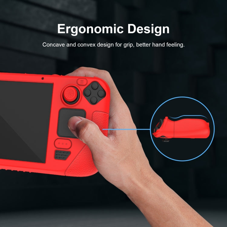 For Steam Deck Game Controller Soft Silicone Protective Cover Case With 4pcs Key Cap, SD001 (Luminous Blue), SD001 (Luminous Green), SD001 (Black), SD001 (Red)