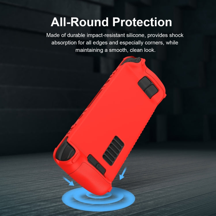 For Steam Deck Game Controller Soft Silicone Protective Cover Case With 4pcs Key Cap, SD001 (Luminous Blue), SD001 (Luminous Green), SD001 (Black), SD001 (Red)