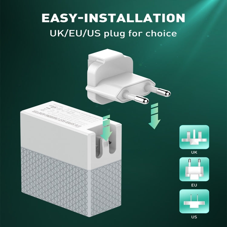 LDNIO A2620C 65W Universal Phone Tablet Charger Type-C/USB-C Port Fast Charger, 65W EU Plug, 65W UK Plug, 65W US Plug