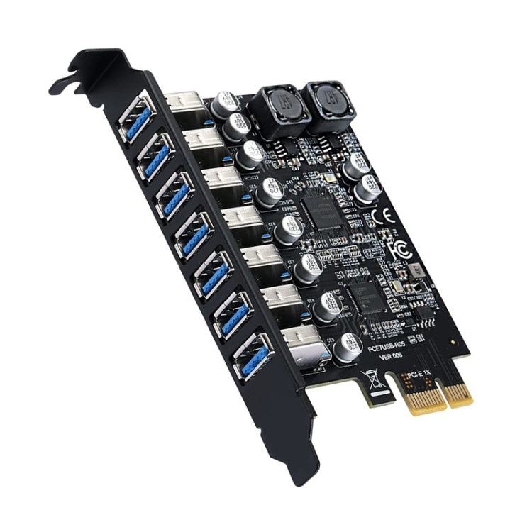 PCE7USB-R05  PCI-E To USB 3.2 GEN1 7-Port 19PIN Expansion Card Super Speed 5Gbps, PCE7USB-R05