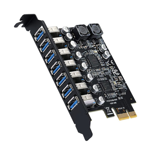 PCE7USB-R05  PCI-E To USB 3.2 GEN1 7-Port 19PIN Expansion Card Super Speed 5Gbps, PCE7USB-R05