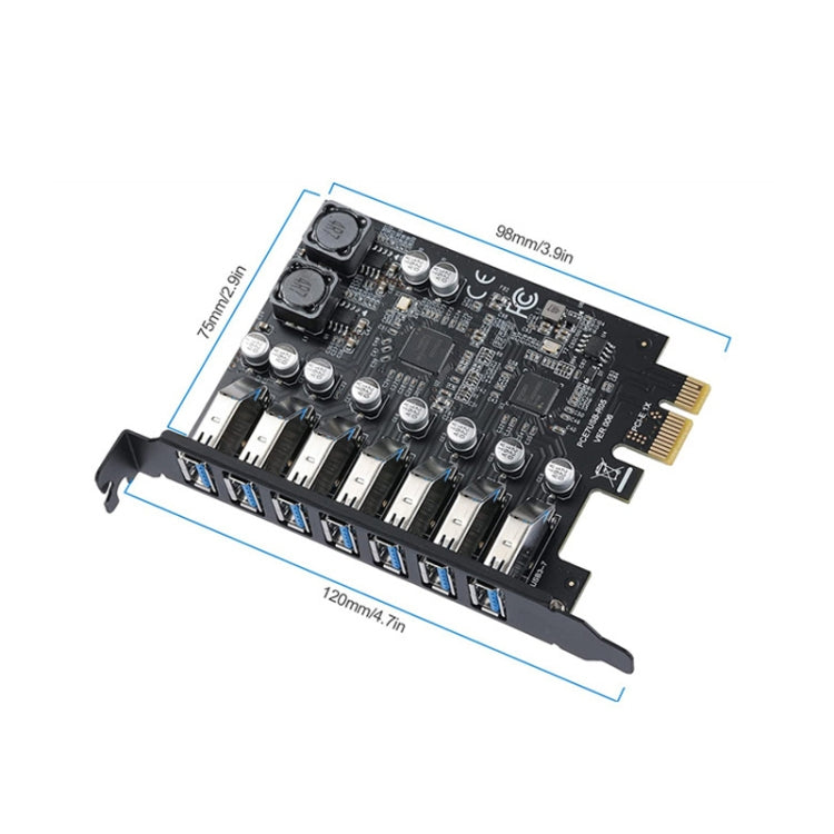 PCE7USB-R05  PCI-E To USB 3.2 GEN1 7-Port 19PIN Expansion Card Super Speed 5Gbps, PCE7USB-R05