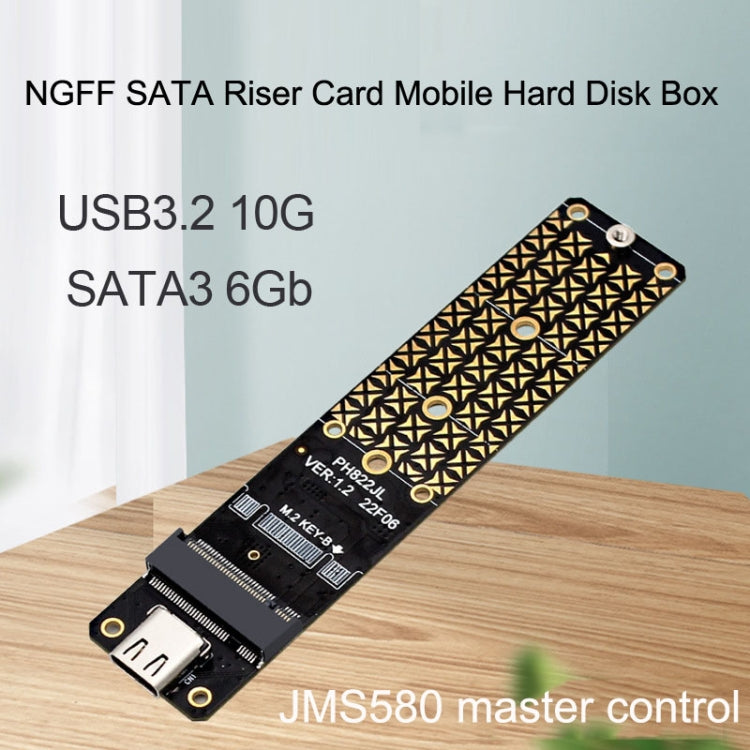 NGFF M.2 Bkey SATA Hard Disk SSD To USB3.1 Type-C / USB-C Expansion Card Conversion Board, SSD To USB3.1
