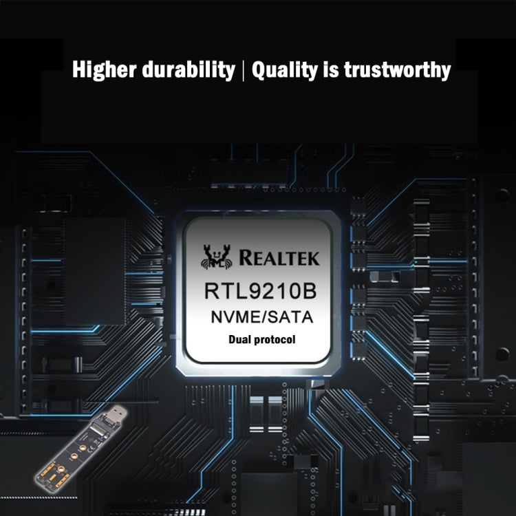 USB3.1 10Gbps GEN2 To NVME SATA Dual Protocol M.2 SSD Riser Card, USB3.1 To NVME SATA