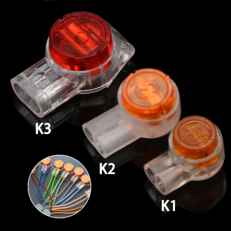 100pcs /Pack Network Cable Telephone Line Connector Moisture-Proof Waterproof Wiring Terminals, K1, K2