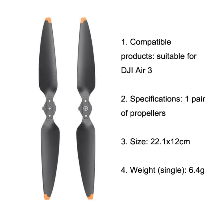 Original 1pair Noise Reduction Propeller for DJI Air 3 / 3S, For DJI Air 3