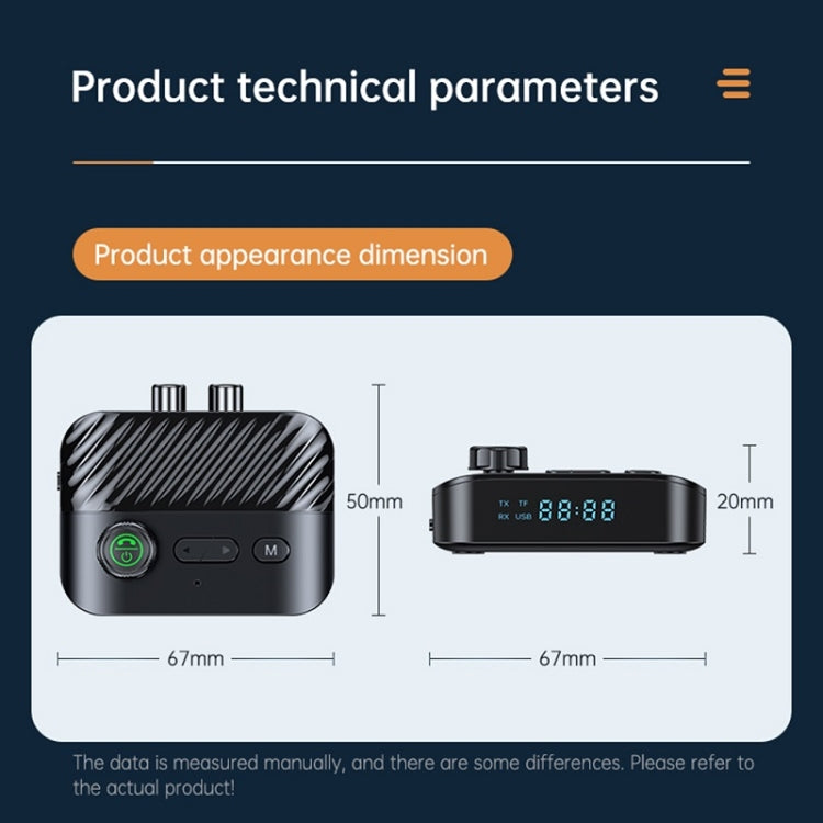 Digital Display Bluetooth 5.3 Audio Receiver Transmitter Support USB /TF Card MP3 Player, C68