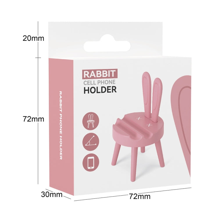 Cartoon Chair Shape Desktop Mobile Phone Holder Cute Mini Universal Phone Rack, Rabbit(Green)