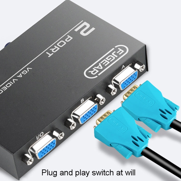 FJGEAR FJ-15-2 Computer VGA Switcher 2 In 1 Out Bidirectional Switching Sharer, FJ-15-2