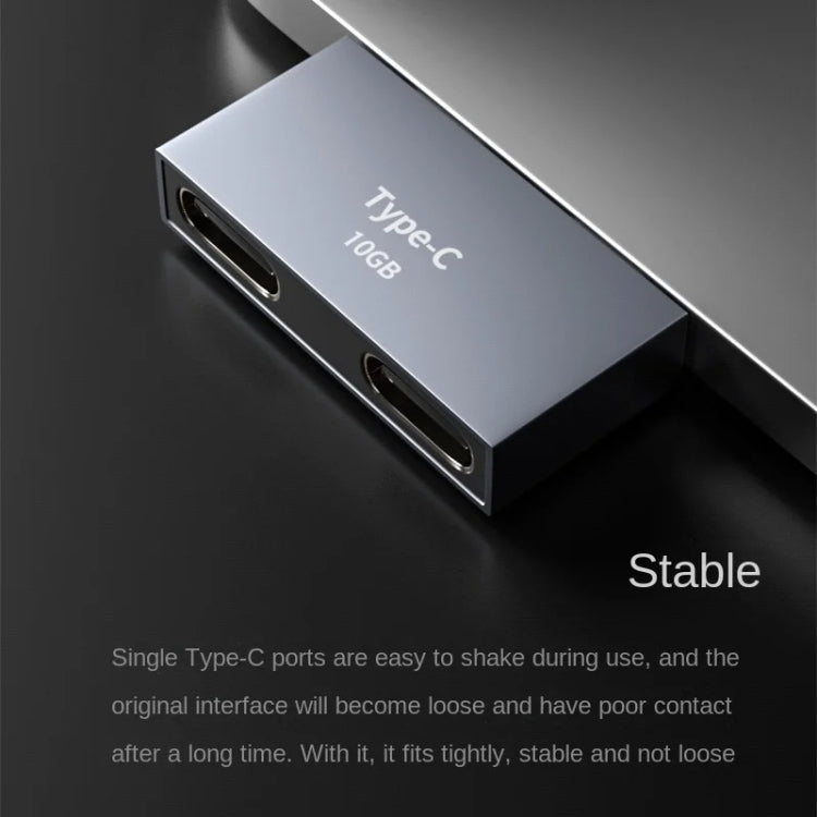 Type-C Docking Station Computer Charging Data Port Power Adapter, 2 x Type-C Female to Type-C Male
