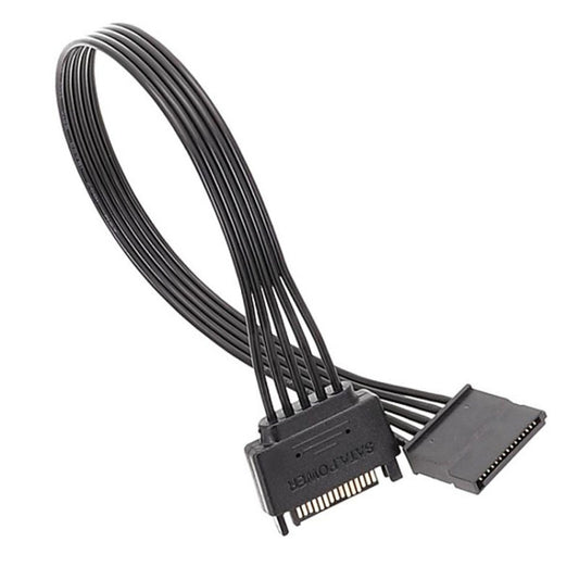 Power Supply SATA 15Pin Male And Female Extension Cable Durable Hard Disk Drive Power Connection Cables, 60cm 15Pin