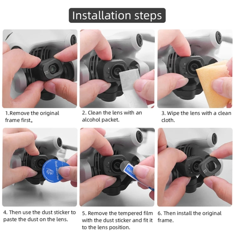 For DJI Mini 4 Pro Sensor / Lens Tempered Film Anti-scratch Protector, 2 Sets