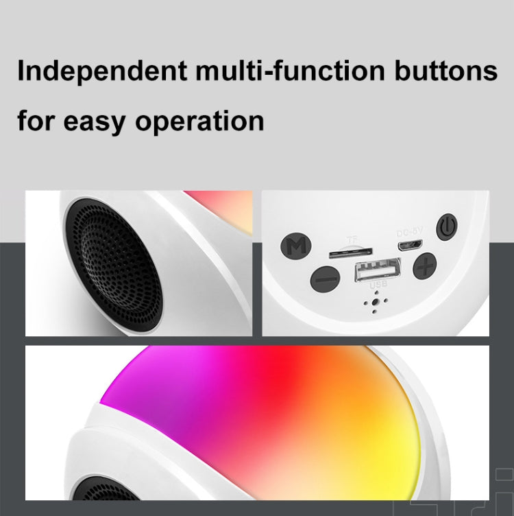 SY-688 TWS RGB Colorful Light Mini Card Bluetooth Speaker, SY-688 White